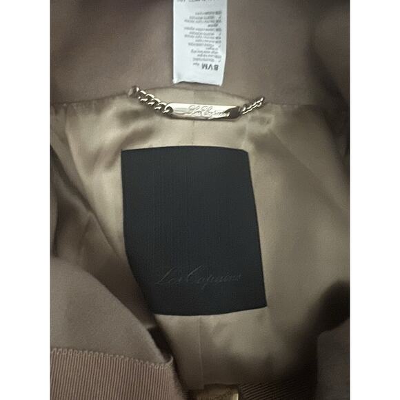 Los Copains Loro Piana Tan Camel Wool Cape Coat Gold Zipper 46 US 16 - Picture 7 of 9